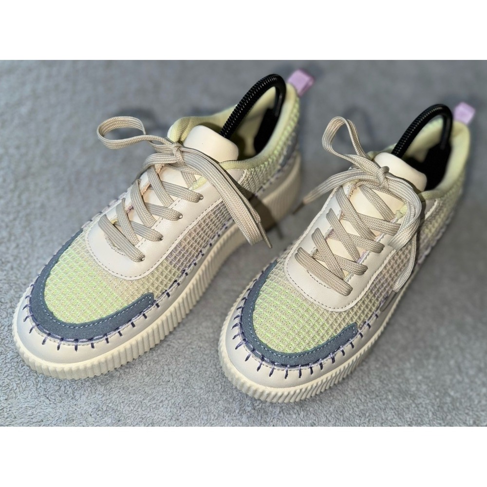 Nicole‎ Miller New York Brita Woven Mixed Media Platform Sneakers Sz 9